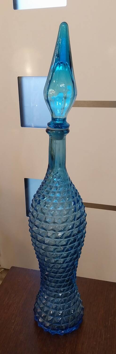 Blue glass carafe