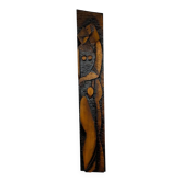 Big midcentury design wall wood decoration / lovers, 1960s, Czechoslovakia