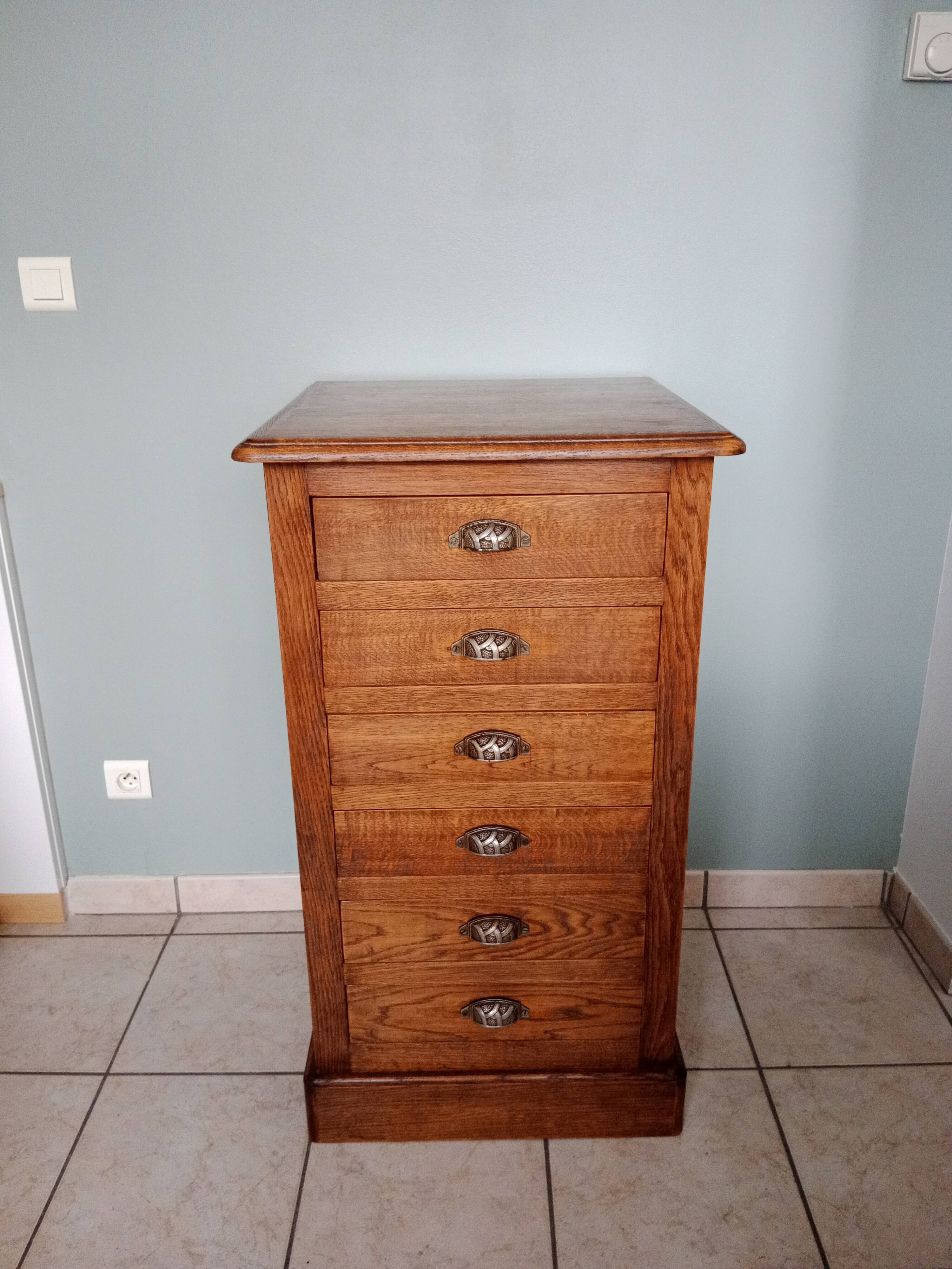 Chiffonnier semainier buffet commode grainetier meuble métier tiroirs bois industriel scandinave