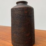 Brutalist vase from the mid-century German studio pottery by Gerhard Liebenthron, 1974.