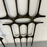 XXL wall sculpture in cast aluminium, 1970s Brutalist design.