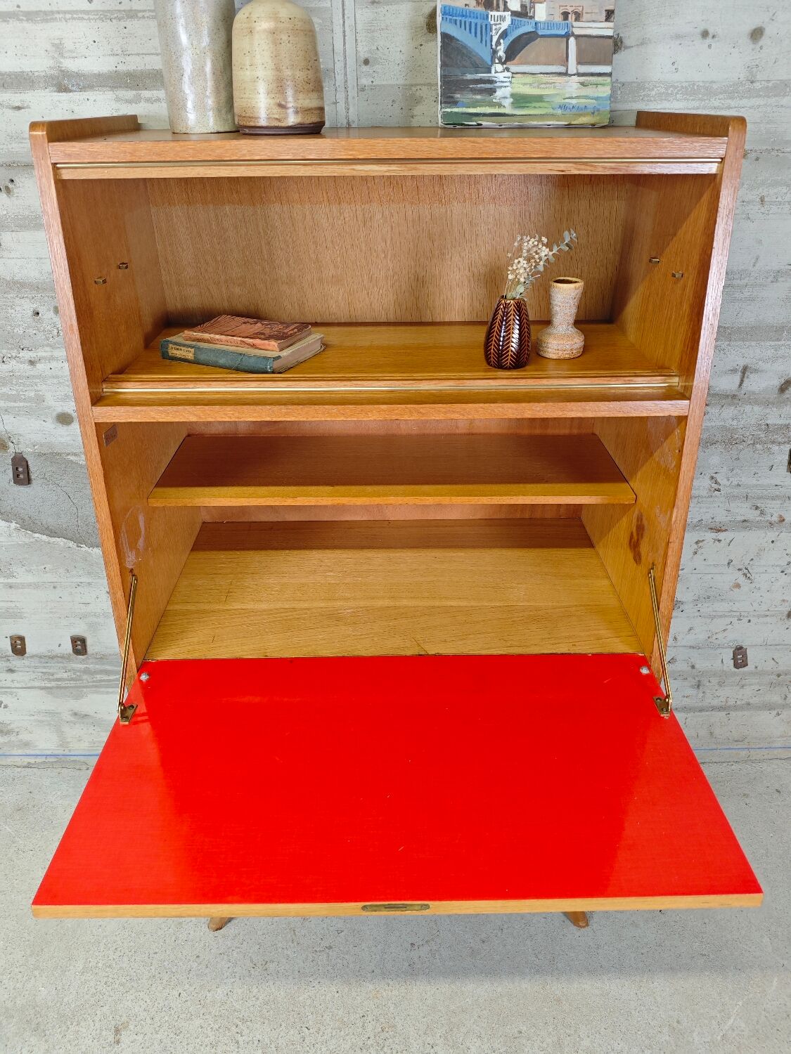 Vintage secretary with compass legs