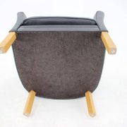 Pair of 1970s Mogens Hansen MH80 "Queen Chairs" in Black Leather and Oak
