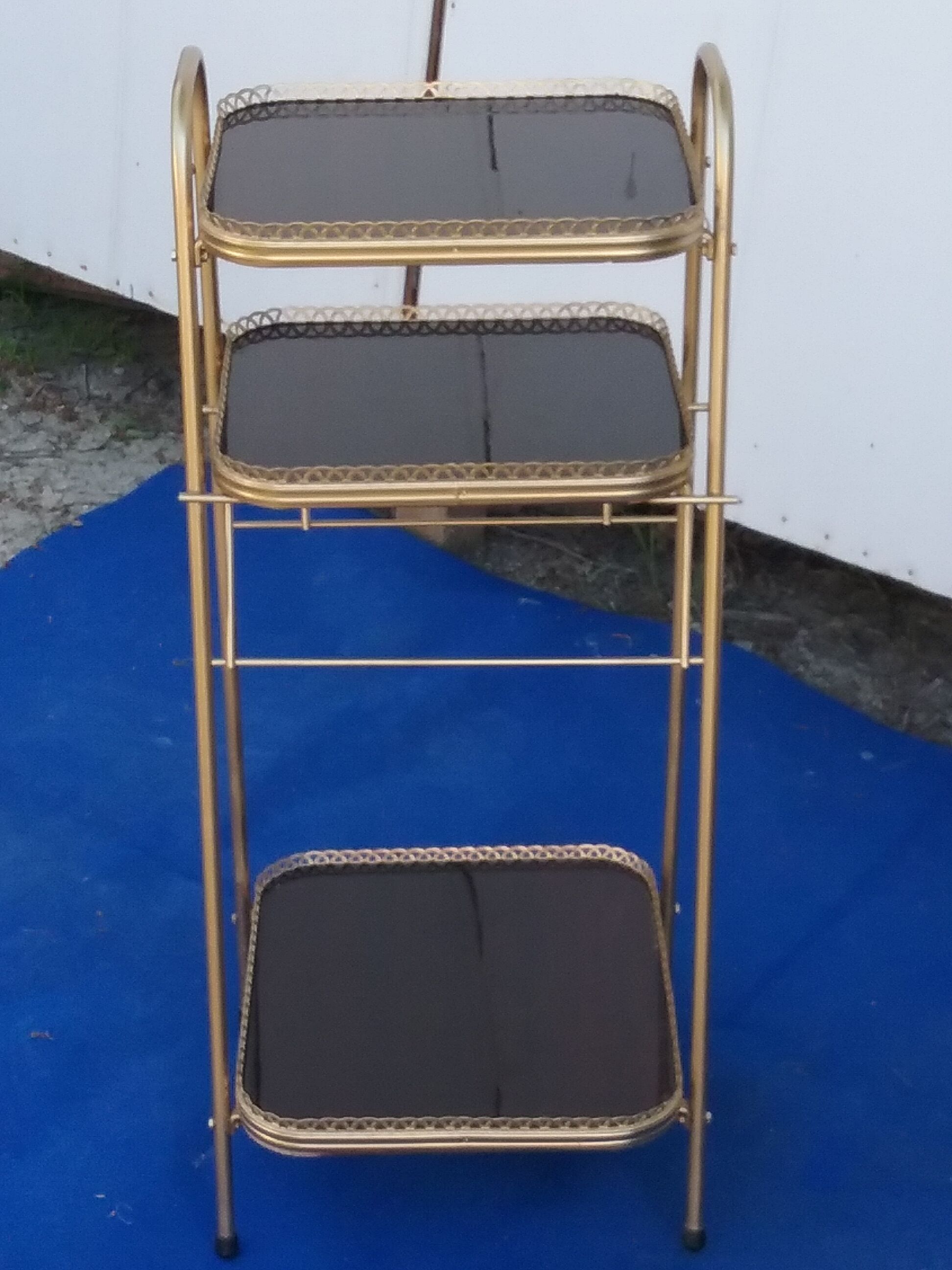 Vintage gold metal shelf