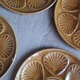 Set 6 assiettes à huitres marron