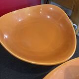 Set of orange rust table service from the 70s