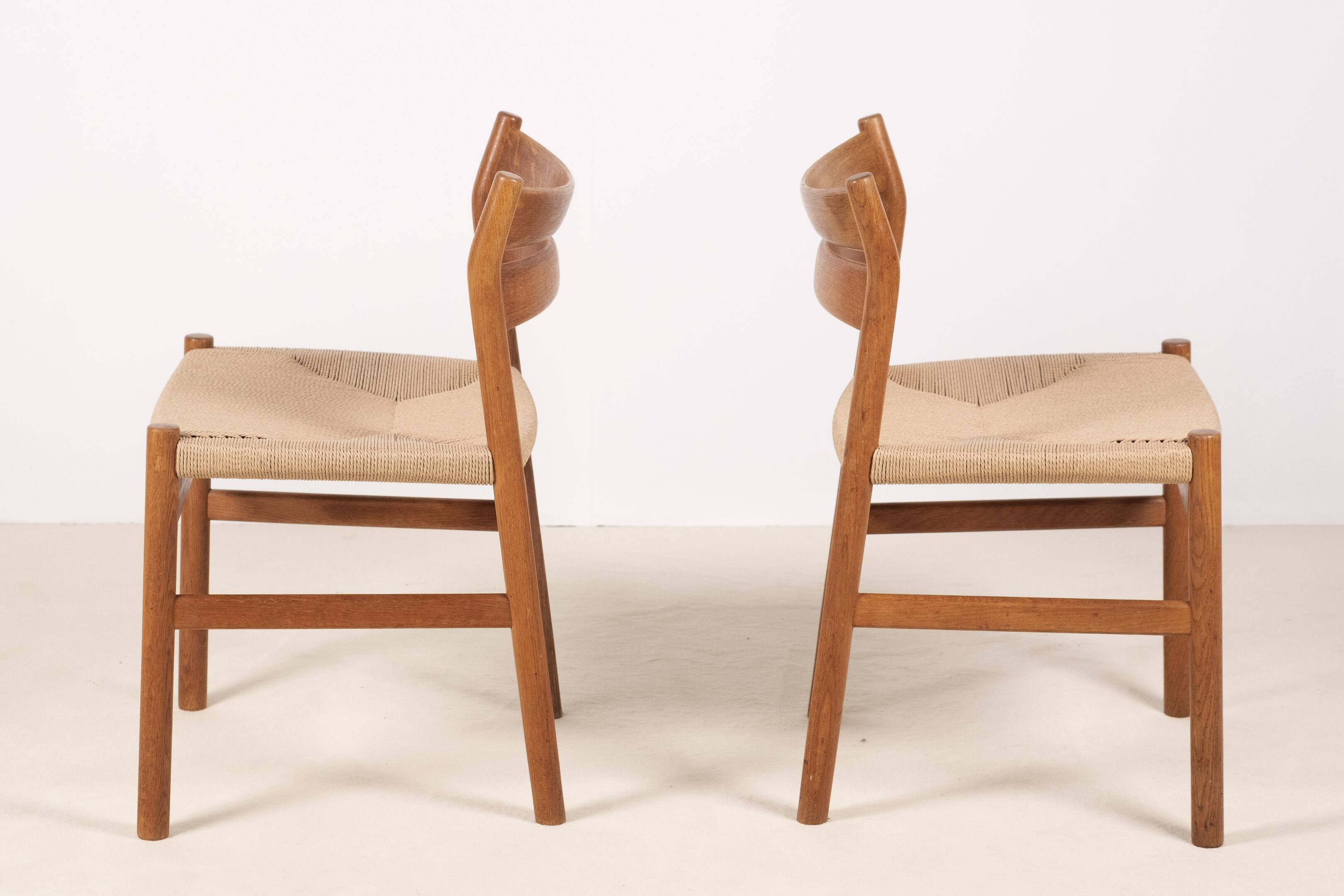 2x Børge Mogensen BM1 oak dining chairs, 1950s, Denmark