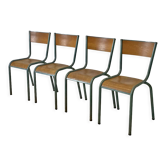 Set of 4 chairs from old schools
