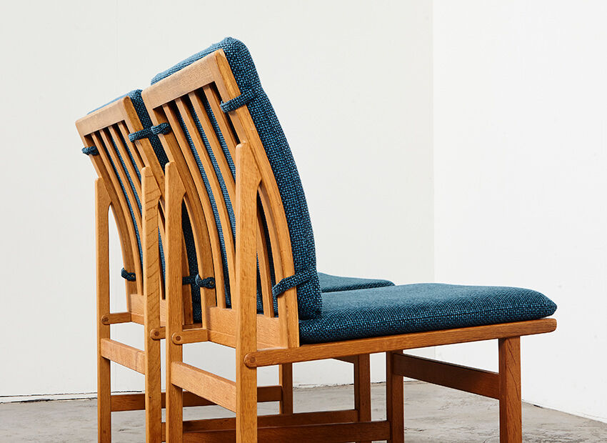 Set of 4 dining chairs model 3232 by Borge Mogensen for Fredericia Denmark 1958