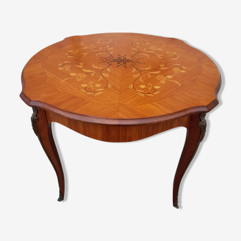 Table basse style Louis XV en bois de rose