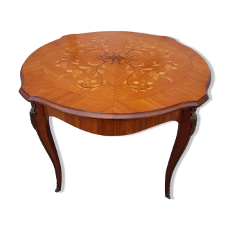 Table basse style Louis XV en bois de rose