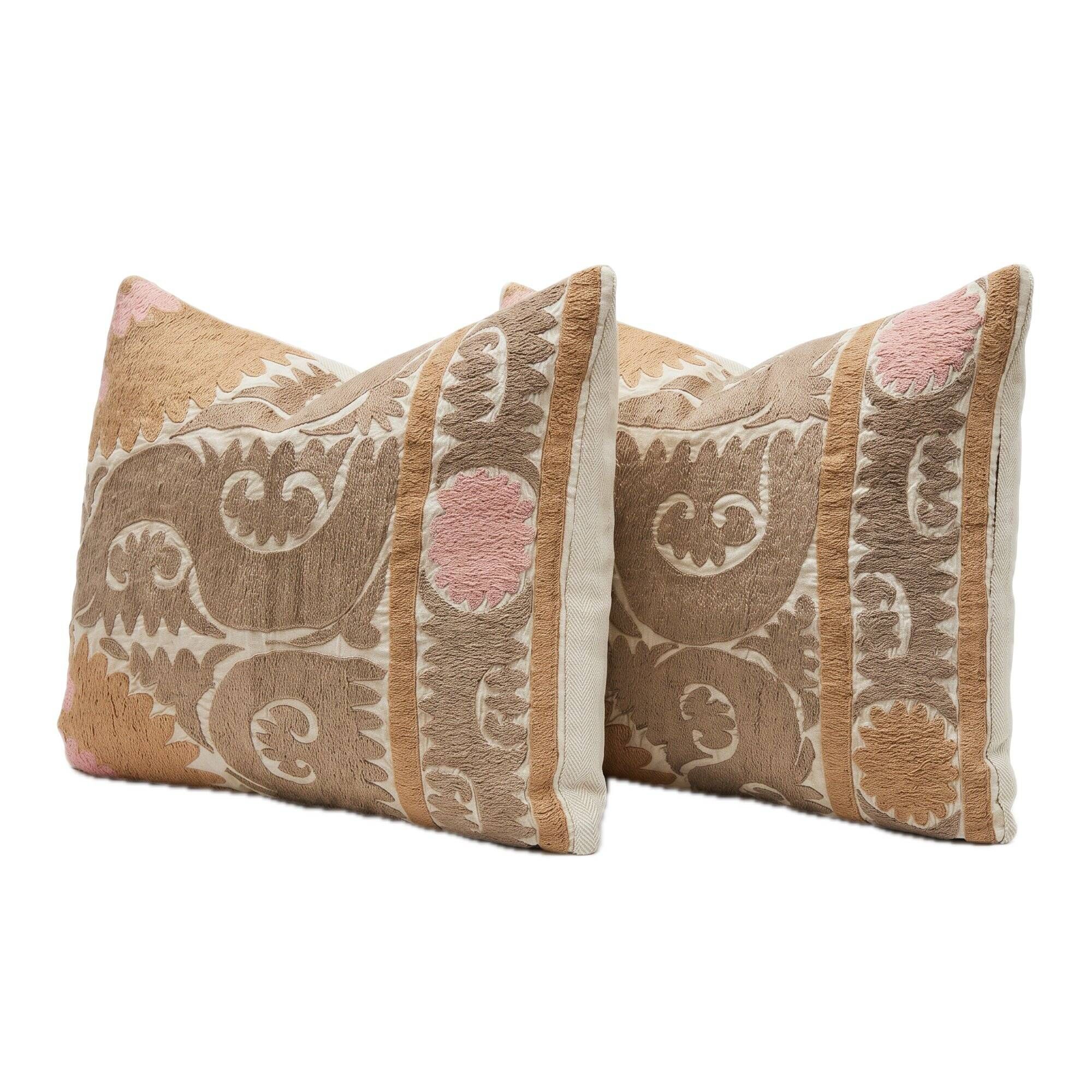 Set of 2 vintage embroidered cushion covers 59x66 cm