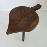 Brutalist stool in solid wood