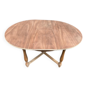 Table à manger de ferme - ronde massif