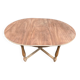 Renovated round extendable farmhouse dining table made of solid wood, 115cm.