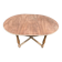 Renovated round extendable farmhouse dining table made of solid wood, 115cm.