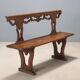Antique walnut wood bench, Italy, 18th century