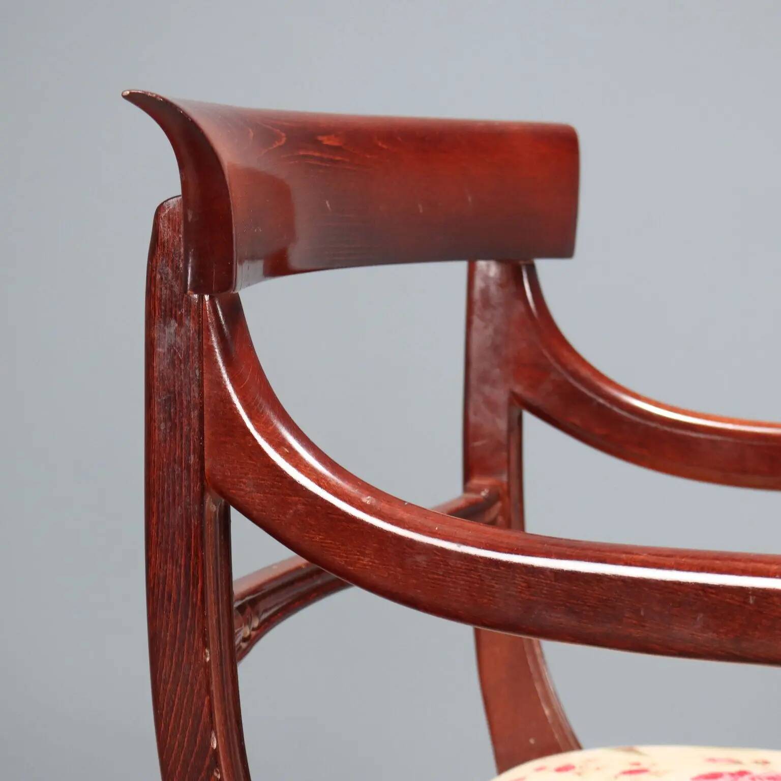 Antique Louis-Philippe armchairs in painted beech, 20th century