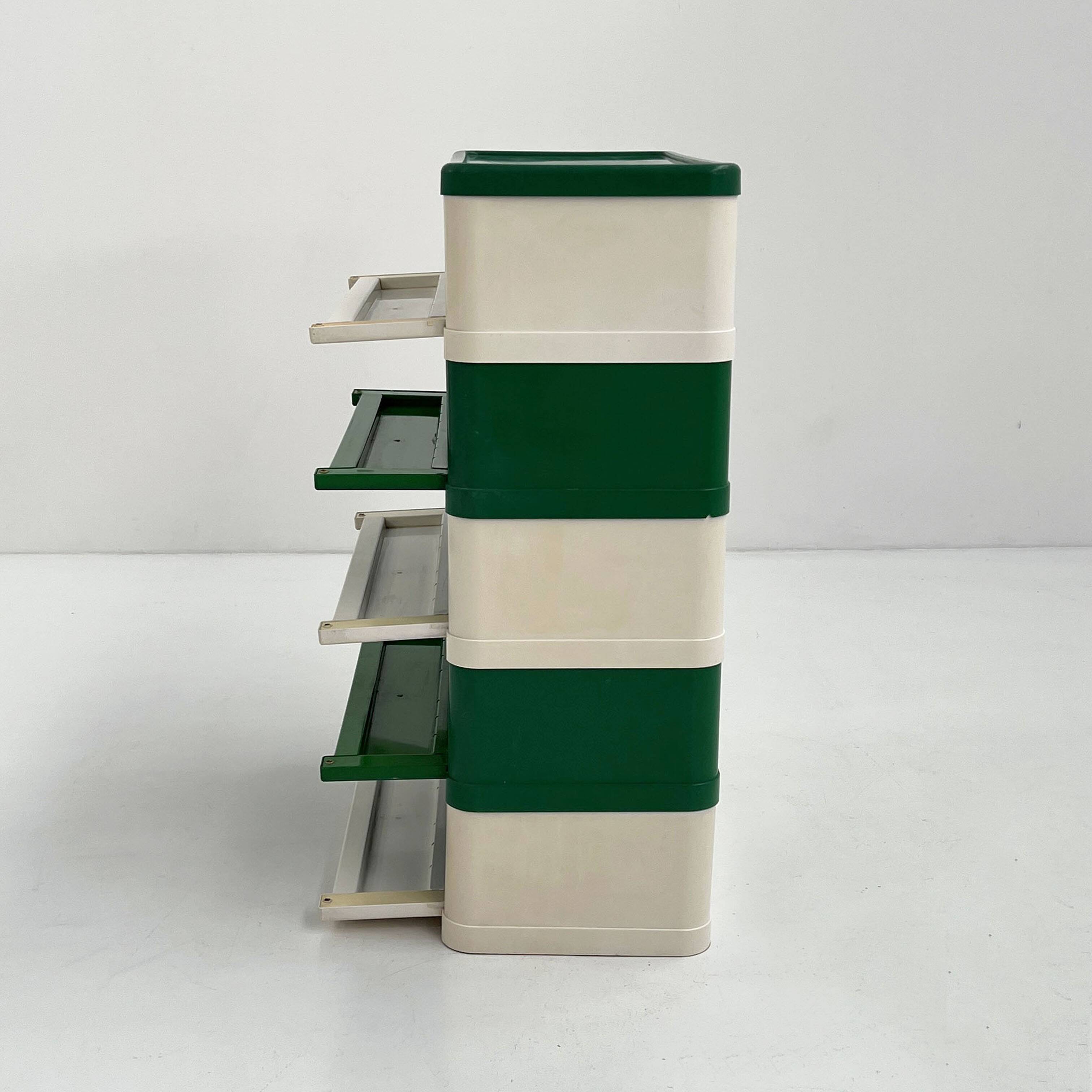 White and green cabinet model “4964” by Olaf Von Bohr for Kartell, 1970