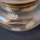Art nouveau satin glass candy dish with enamel painted floral decor