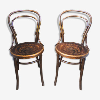 Lot de 2 chaises bistrot Josef Hoffmann début XXeme