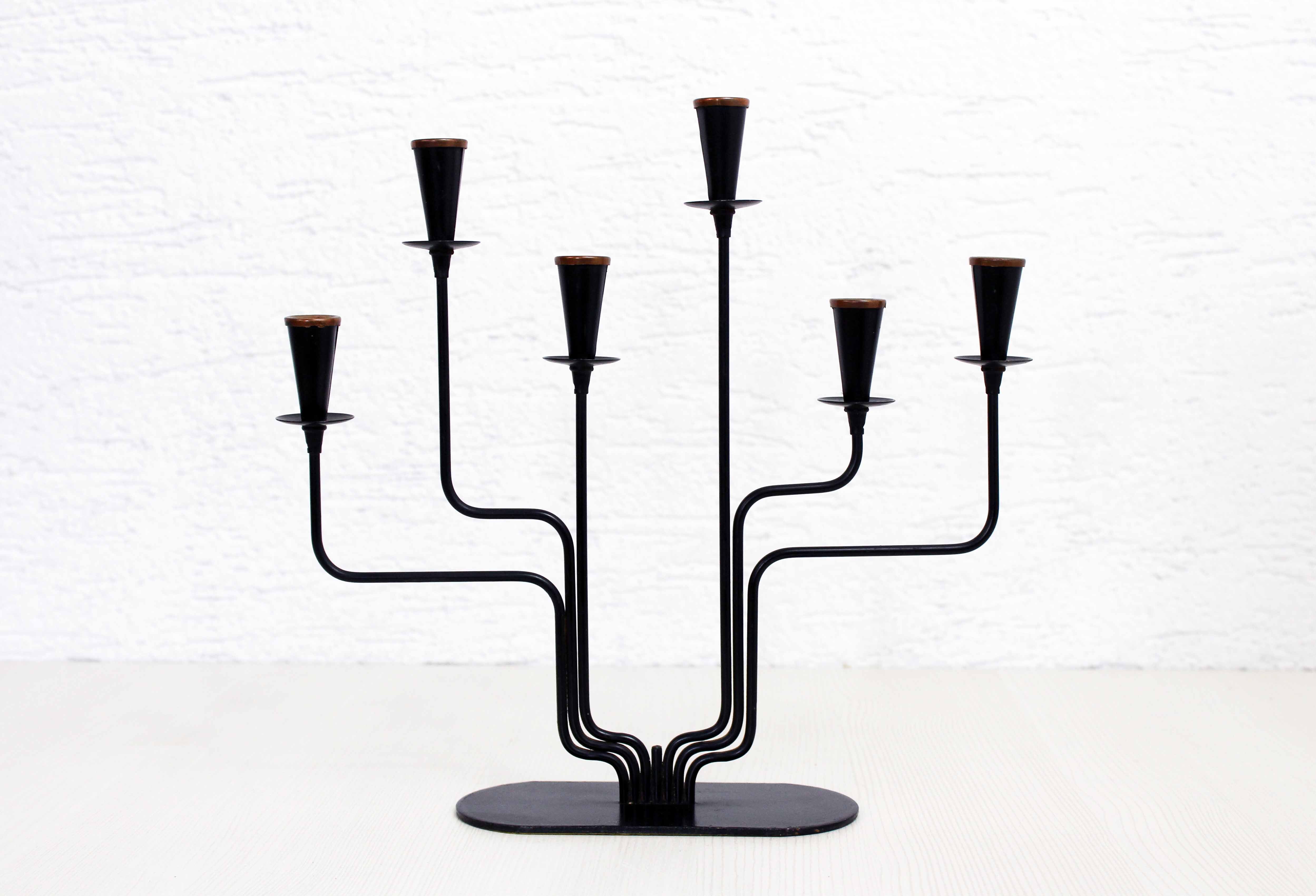 Scandinavian candle holder ystad metal 1960