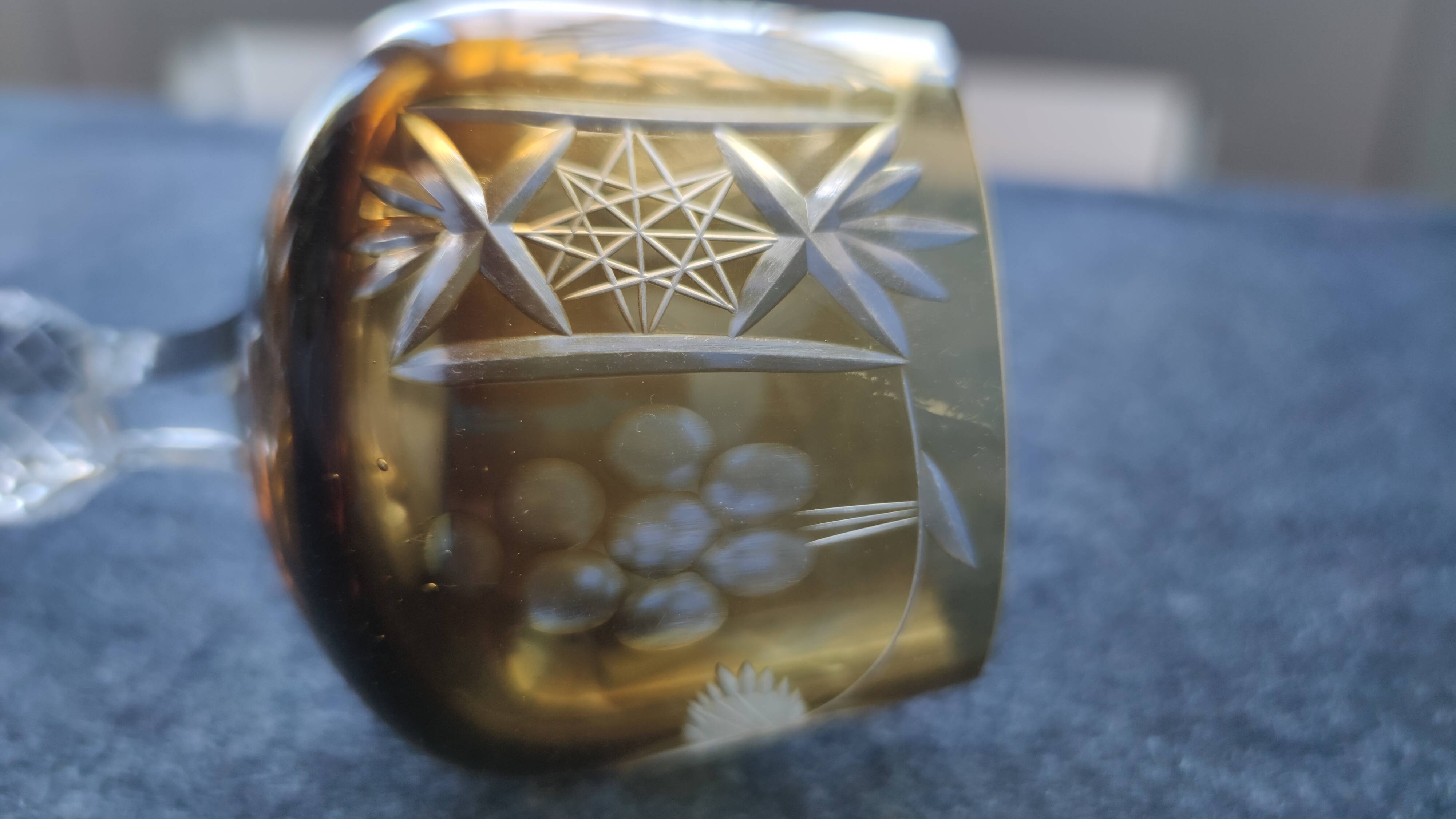 Two cut crystal glasses