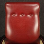 Italian design armchair in red faux leather from the 70s