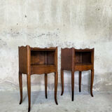 Pair of solid oak bedside tables