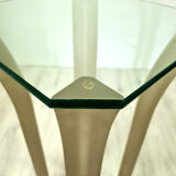 Hollywood regency plexiglass and glass side table, 1980s