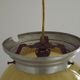 French Art Deco Ceiling Light Yellow & Gold Clichy Shade Metal Fitting 5464