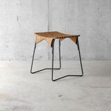 Stool metal and rattan years 60