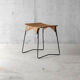 Tabouret métal et rotin années 60