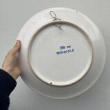 Large wall plate with flowers and bird