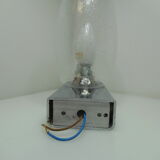Vintage chrome and bubble glass wall lamp