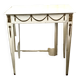 Petite table en bois à patine or et blanc cassé, XIX ème