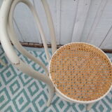 Lot of 4 bistro chairs in caned wood