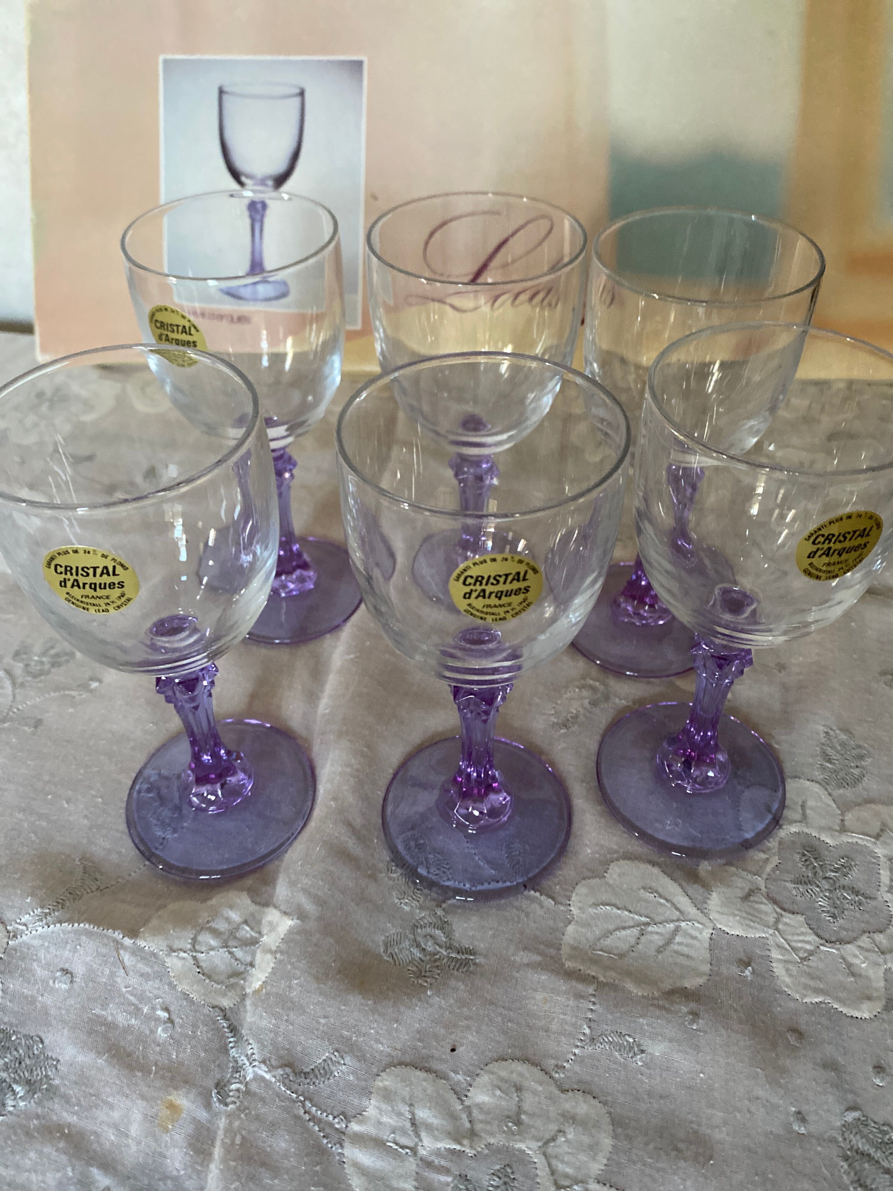 Vintage Lilac Crystal Cups