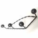 Vintage coat rack 1960 4 black ball hooks