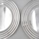 Christofle Ondulation Luc Lanel, pair of flat plates 23.5 cm, silver-plated metal