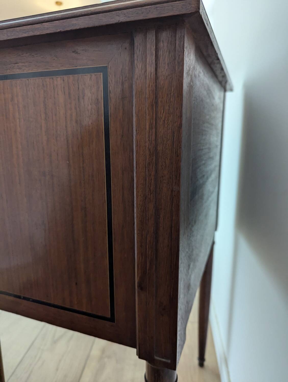 Louis XVI style bedside cabinet signed