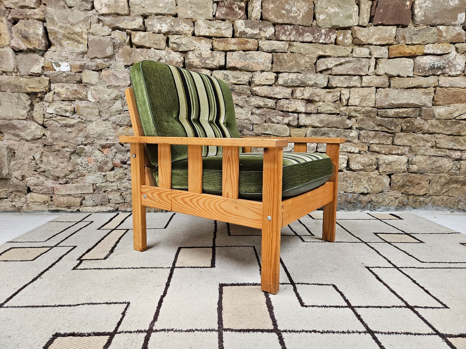 Pine fireside chair 1970