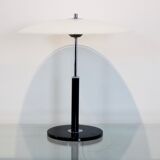 Steel and milky glass table light by Ikea, 1970s
