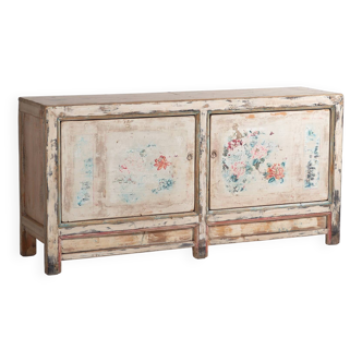 Antique white buffet with floral motifs (c.1900) #11