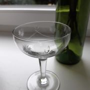 Lot of 6 mismatched crystal champagne glasses early 20th century