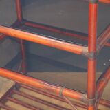 Rattan and leather shelf 1970
