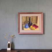 Mid-Century Modern Swedish "Lemons & Pots" Vintage Still Life Oil Painting, 1949