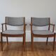 Pair of vintage Scandinavian Poul Volther J72 oak armchairs, 1960s