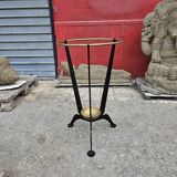 Umbrella stand in metal and gilded brass from the 1950s