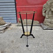 Umbrella stand in metal and gilded brass from the 1950s